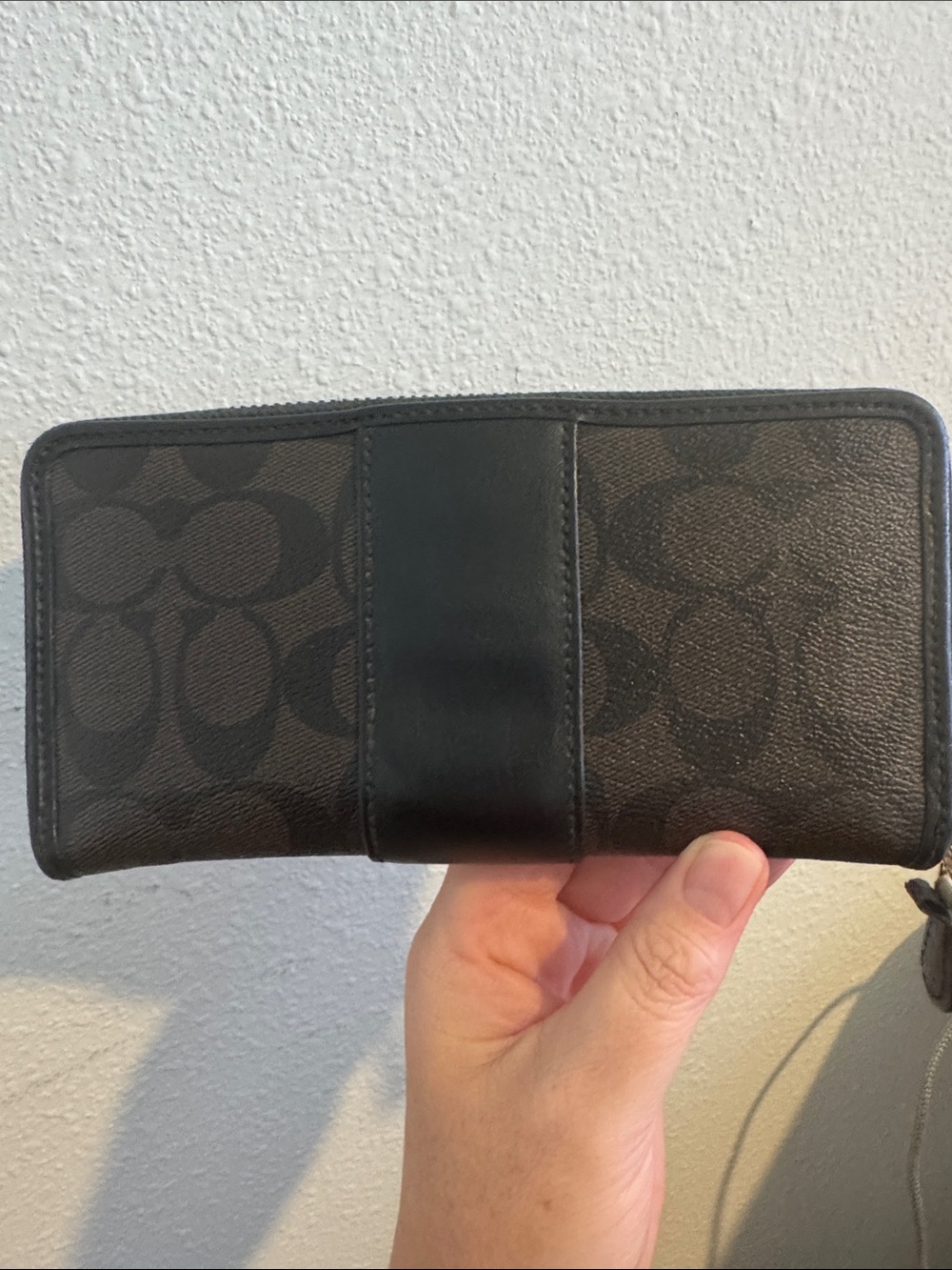 Coach Brown and Black Logo Zip Wallet - Picture 4 of 10